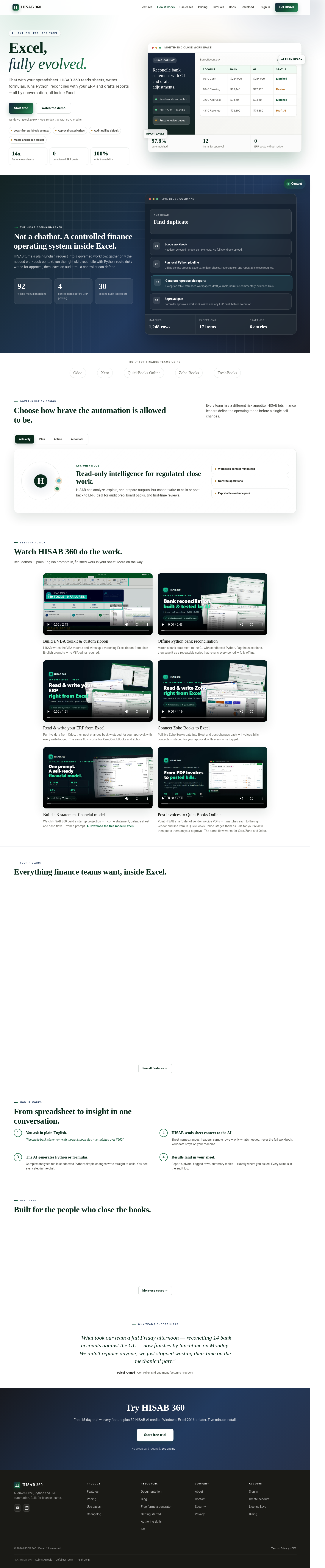 Nav section of hisab360.net