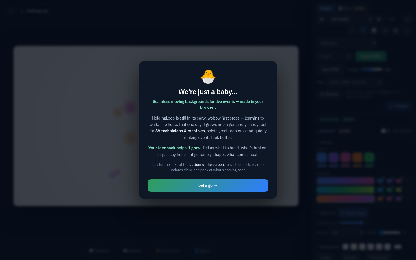 Above-the-fold capture of holdingloop.io