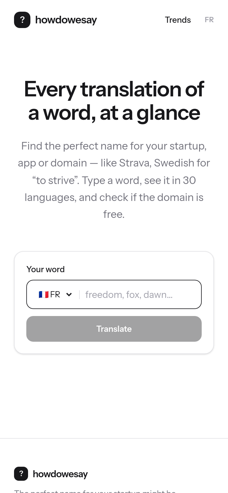 Homepage / Lander