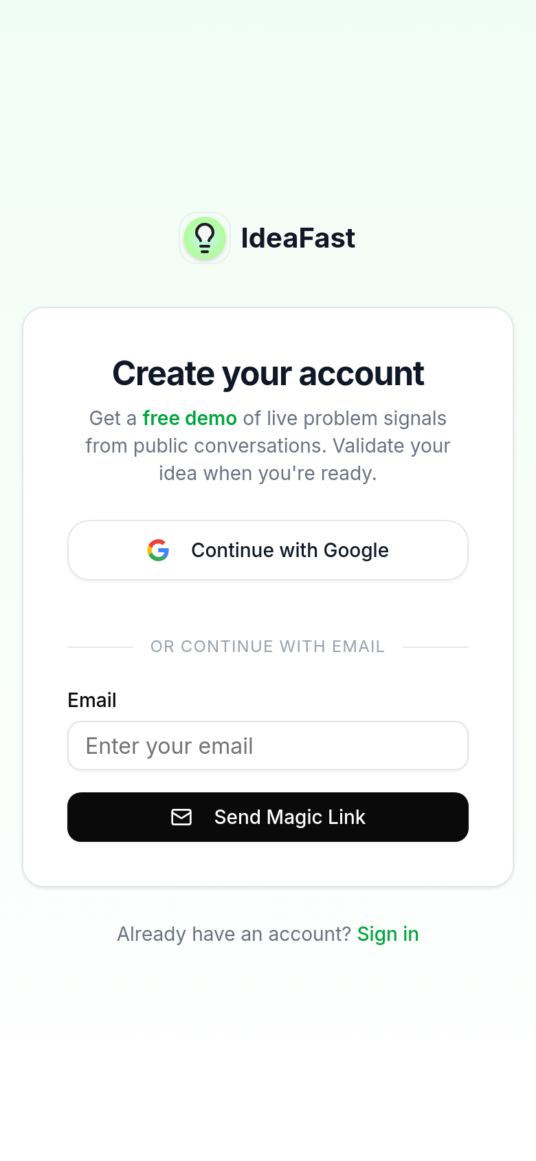 Sign Up
