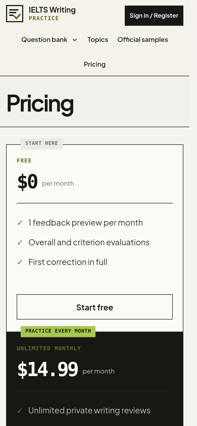 Pricing