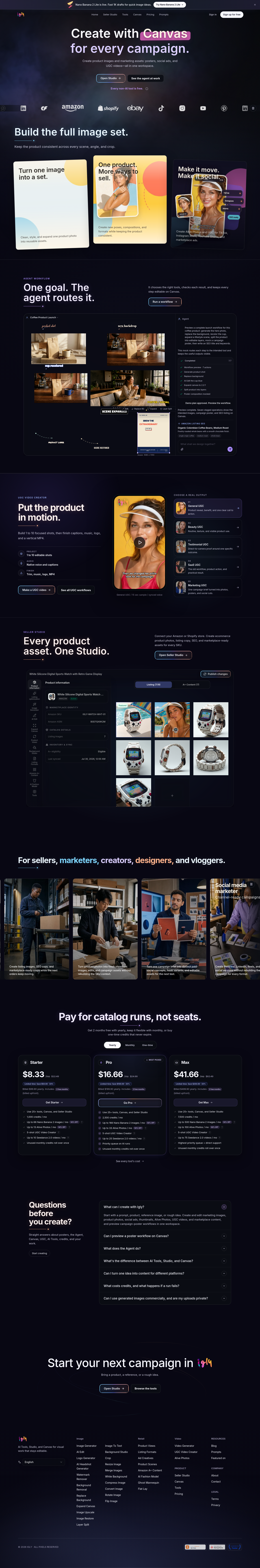 igly.ai — Hero + Logo Wall + Pricing + FAQ