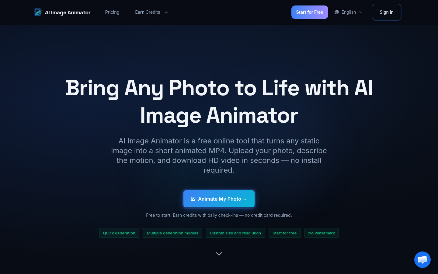 imageanimator.app desktop capture of the first page
