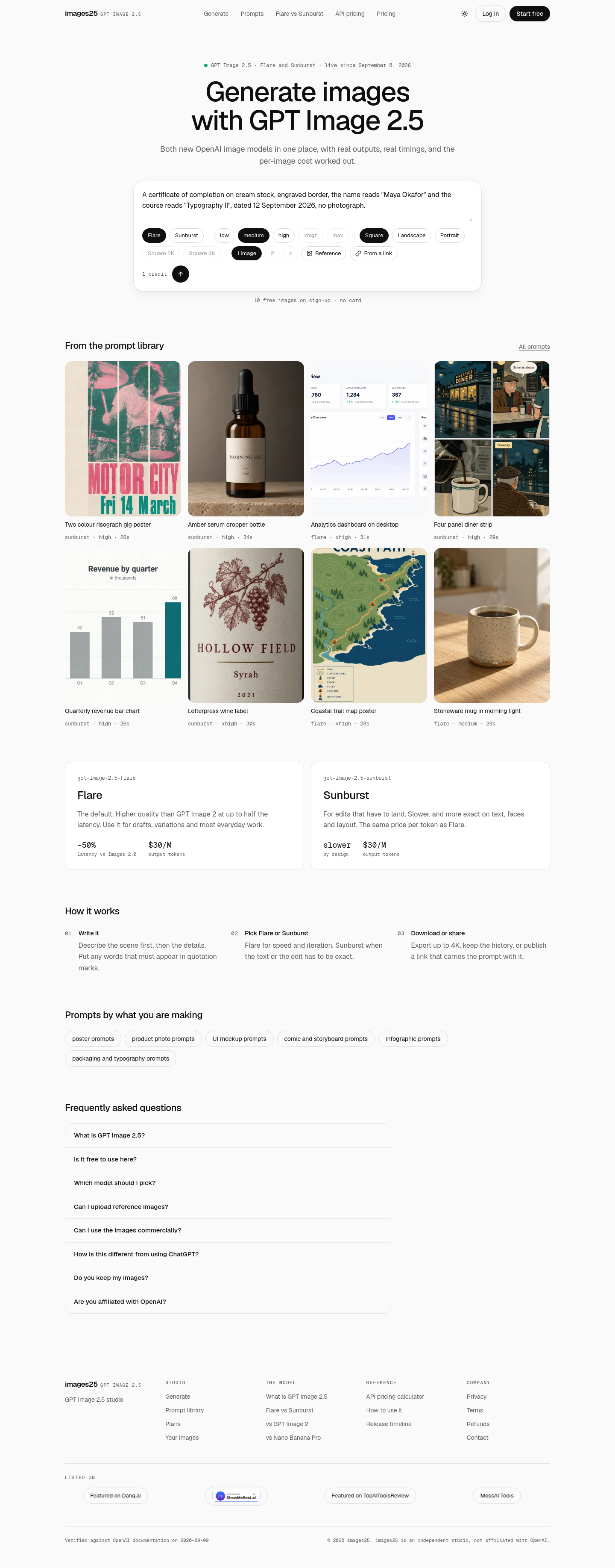 Nav section of images25.net