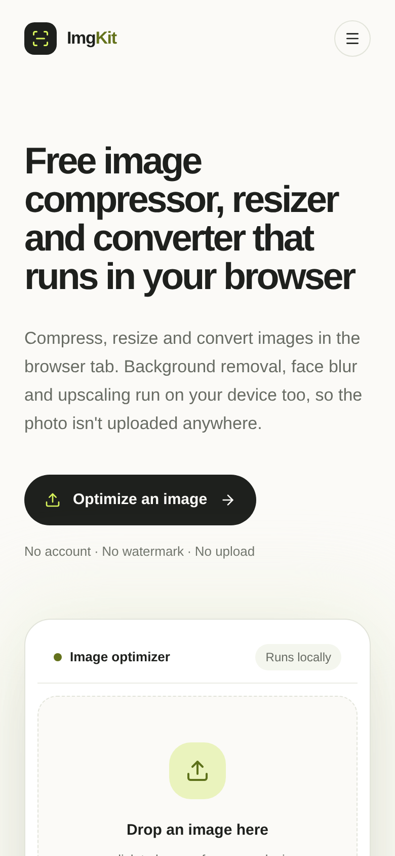 imgkit.xyz mobile capture of the first page