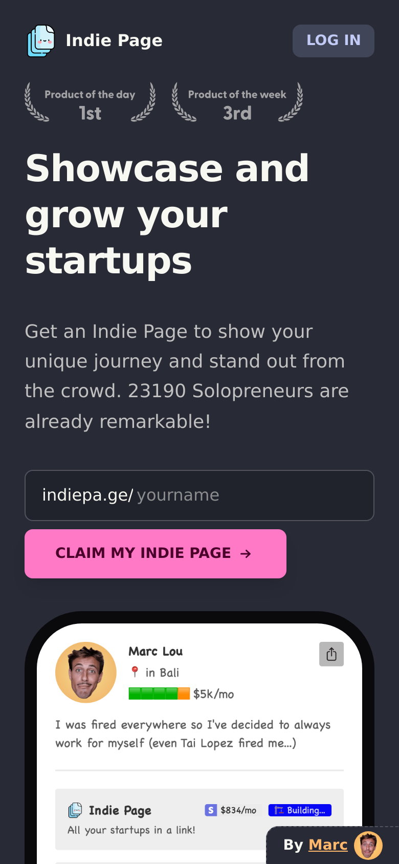 Homepage / Lander