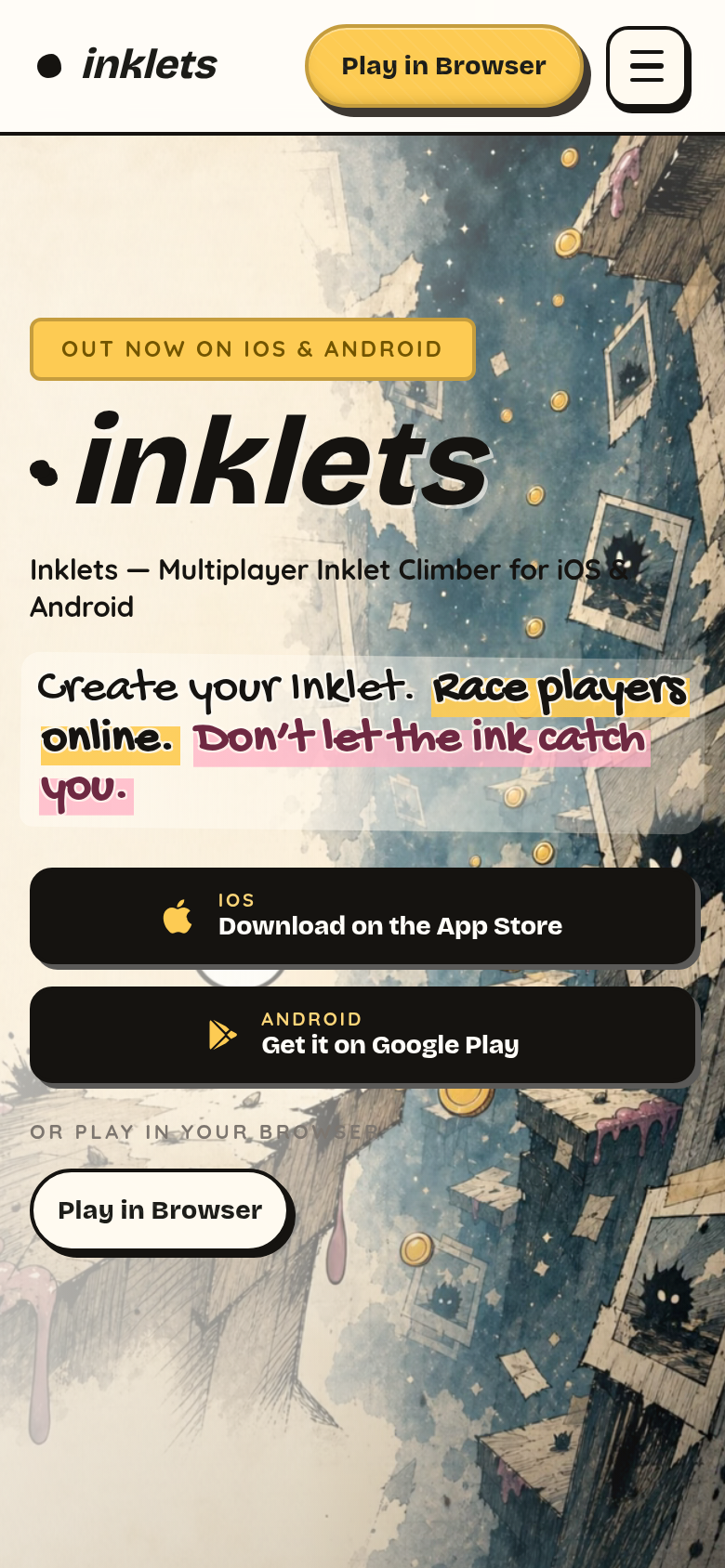 inklets.app mobile capture of the first page