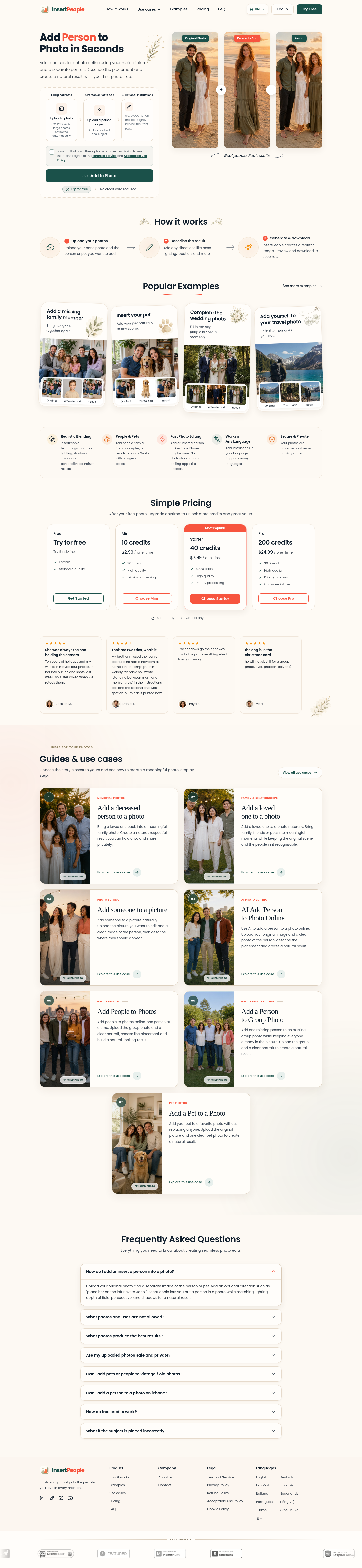Nav section of insertpeople.com