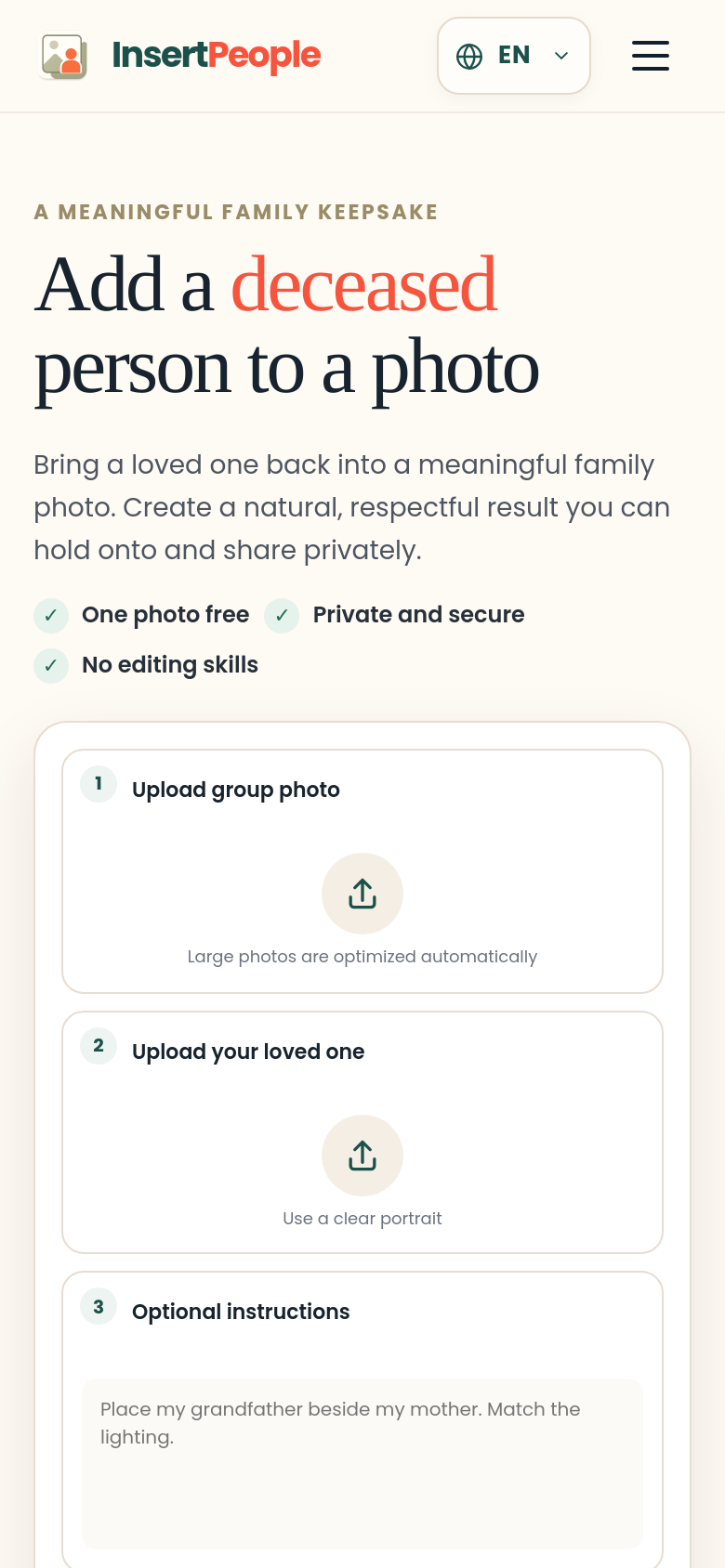Use Cases Add Deceased Person To Photo