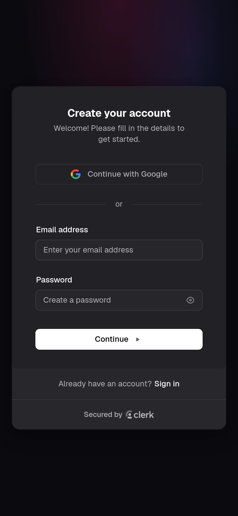 Sign Up