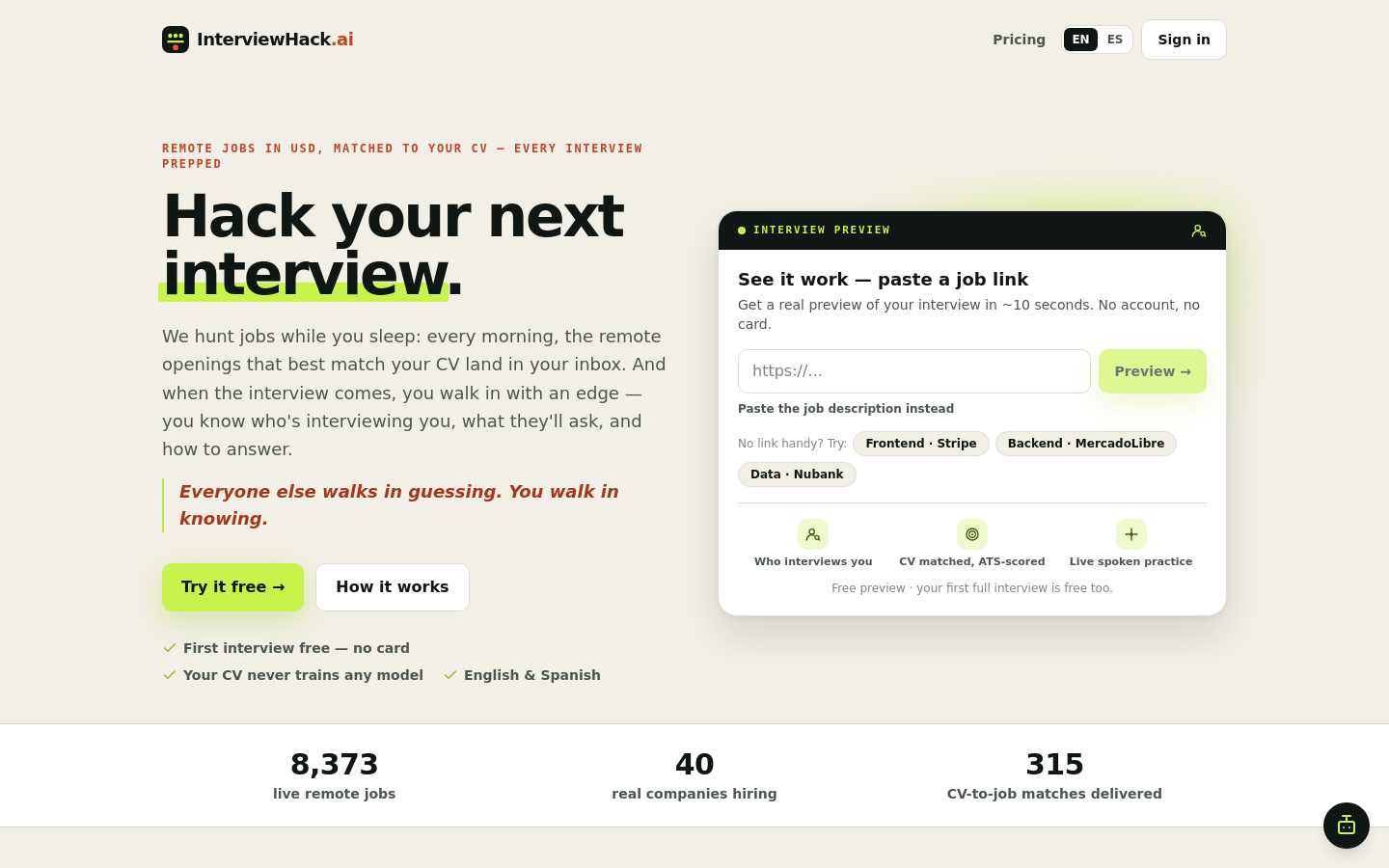 Captured Homepage / Lander