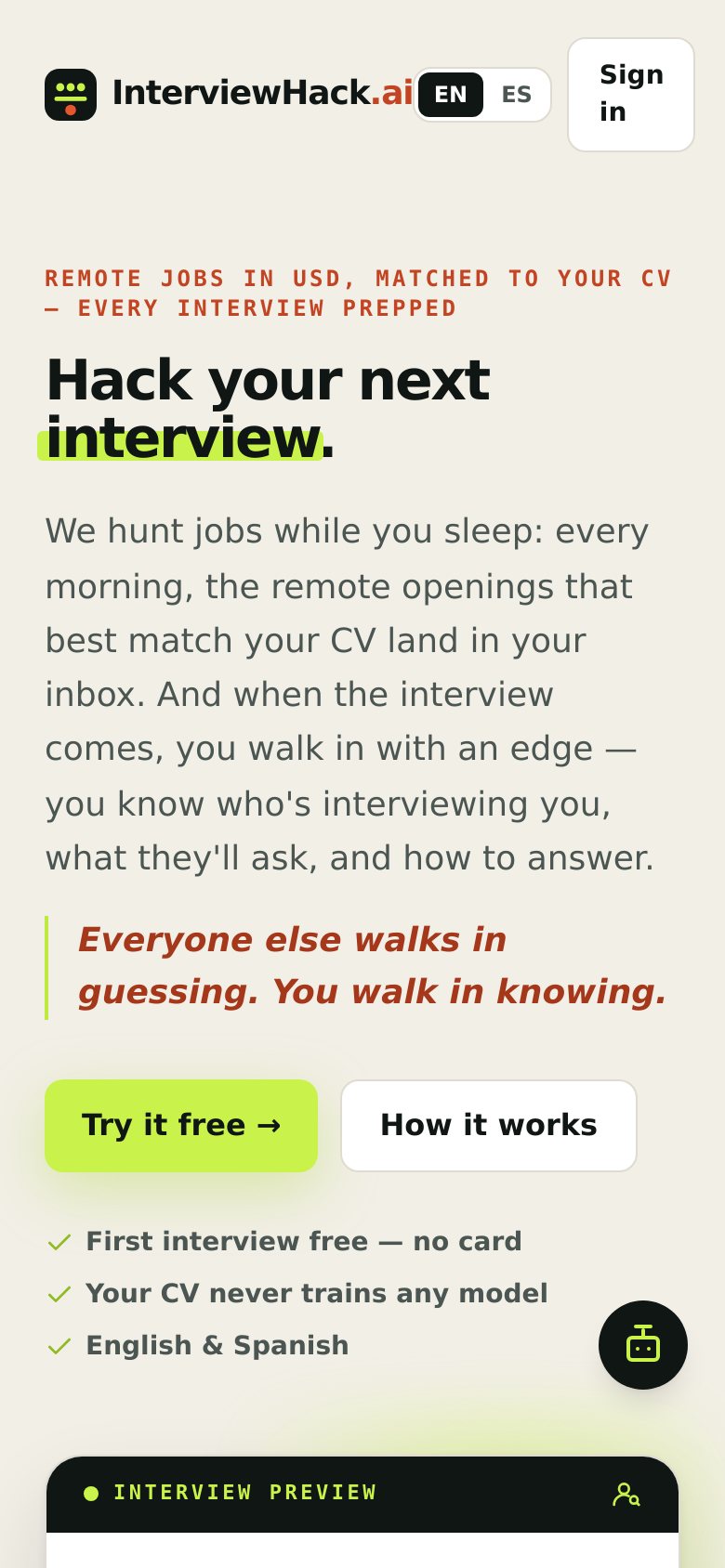 Homepage / Lander