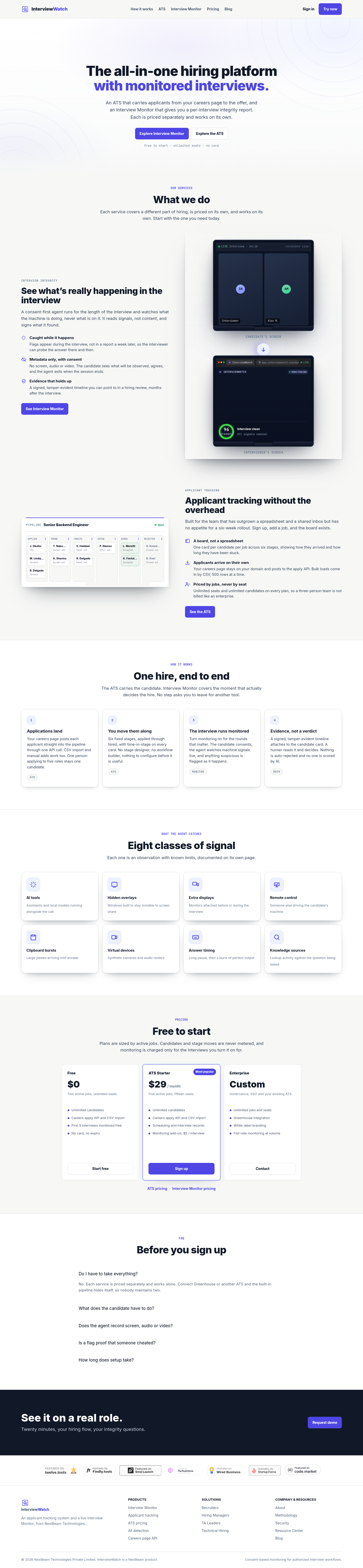 Nav section of interviewwatch.com