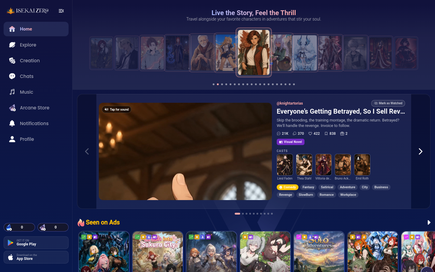 Footer section of isekaizero.ai