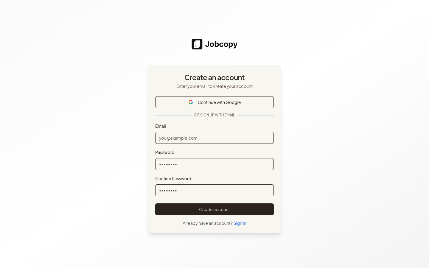 Signup