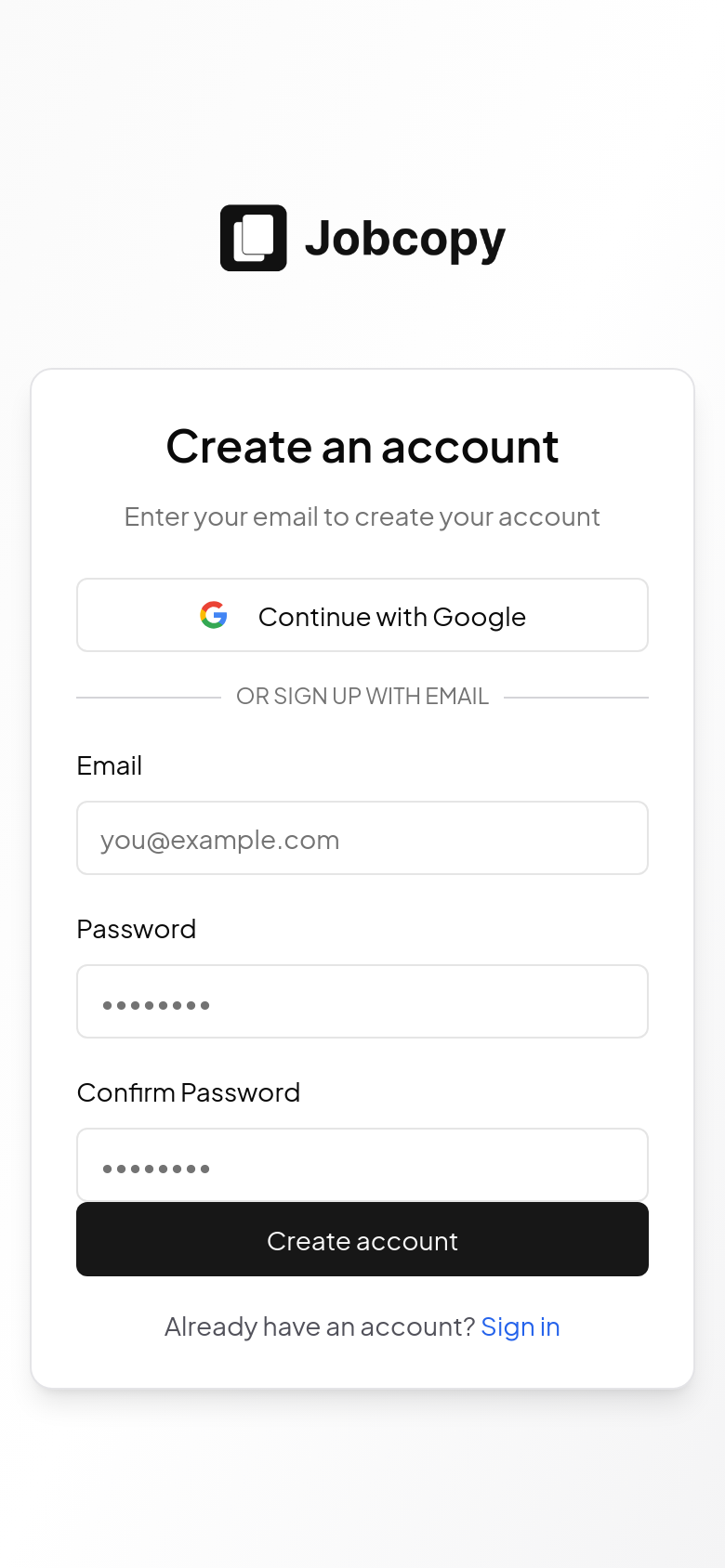 Signup