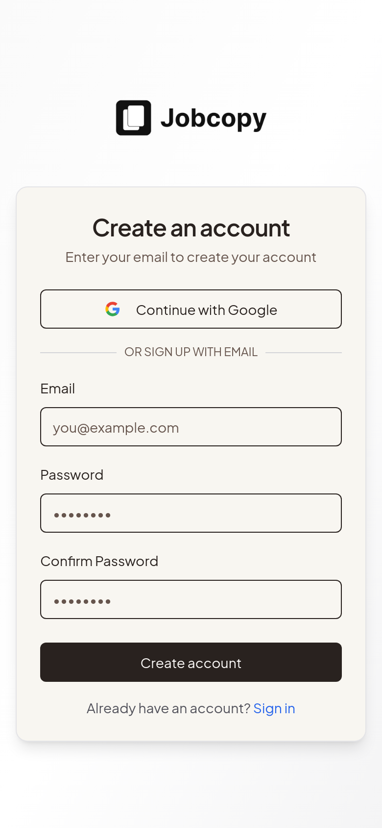 Signup