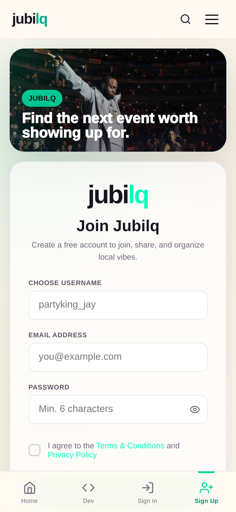 Signup