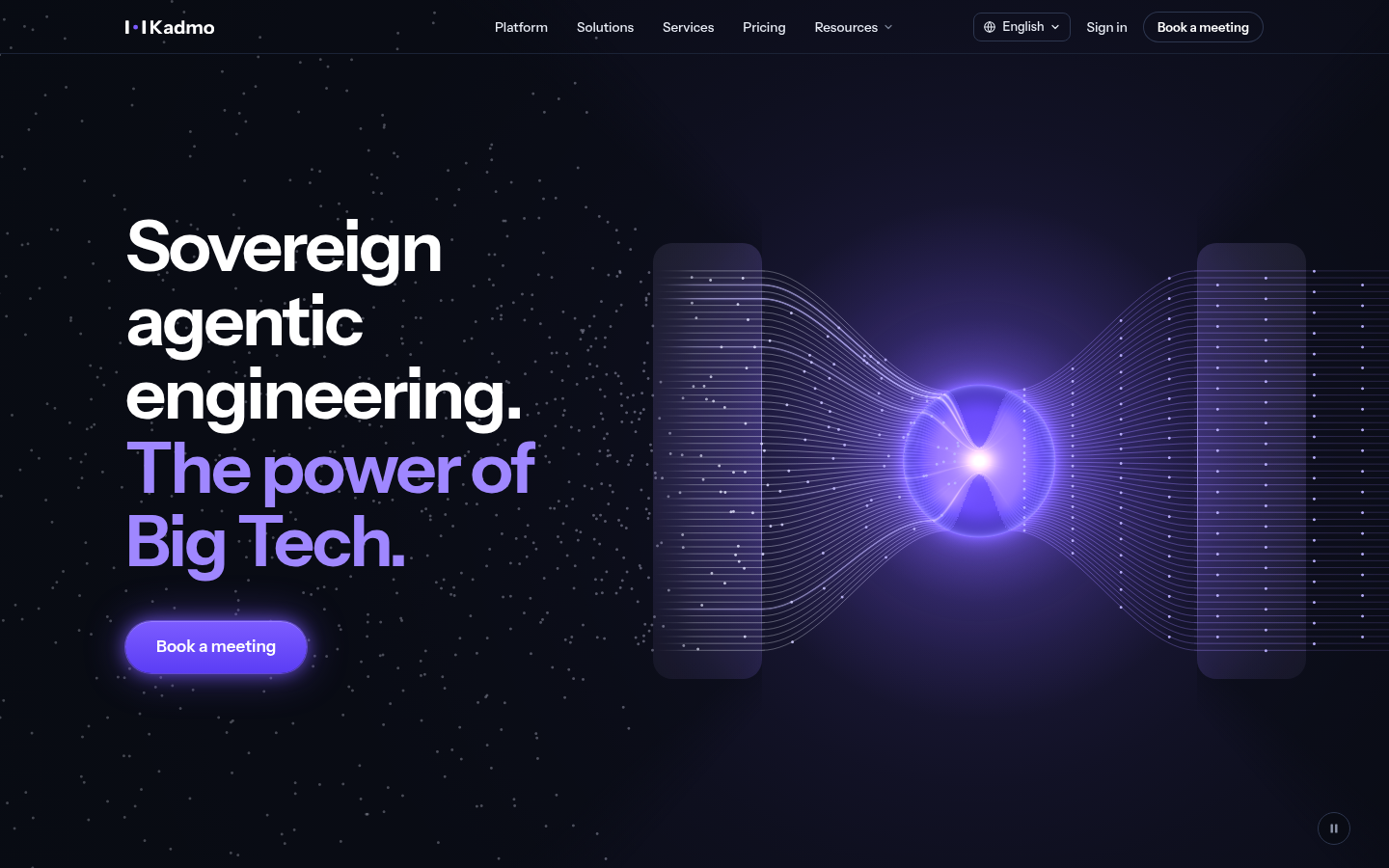 kadmo.ai desktop capture of the first page