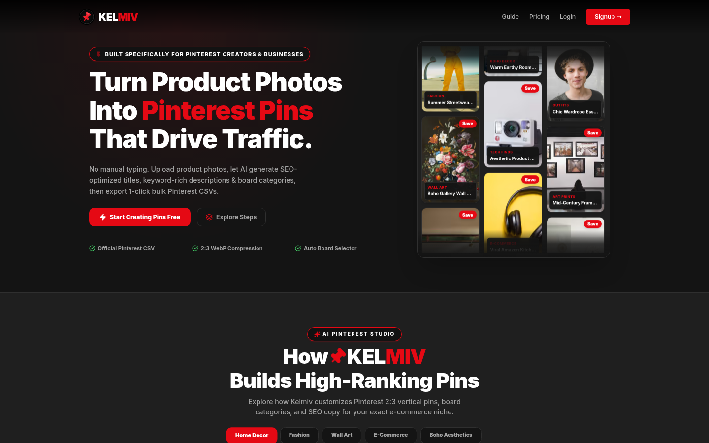 kelmiv.com desktop capture of the first page