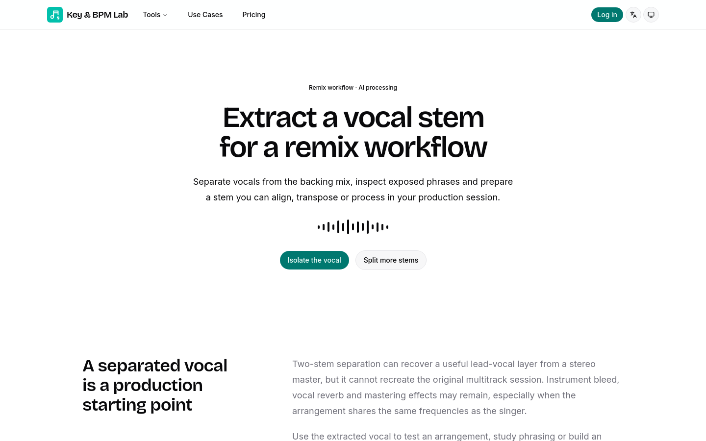 Isolate Vocals For Remixing