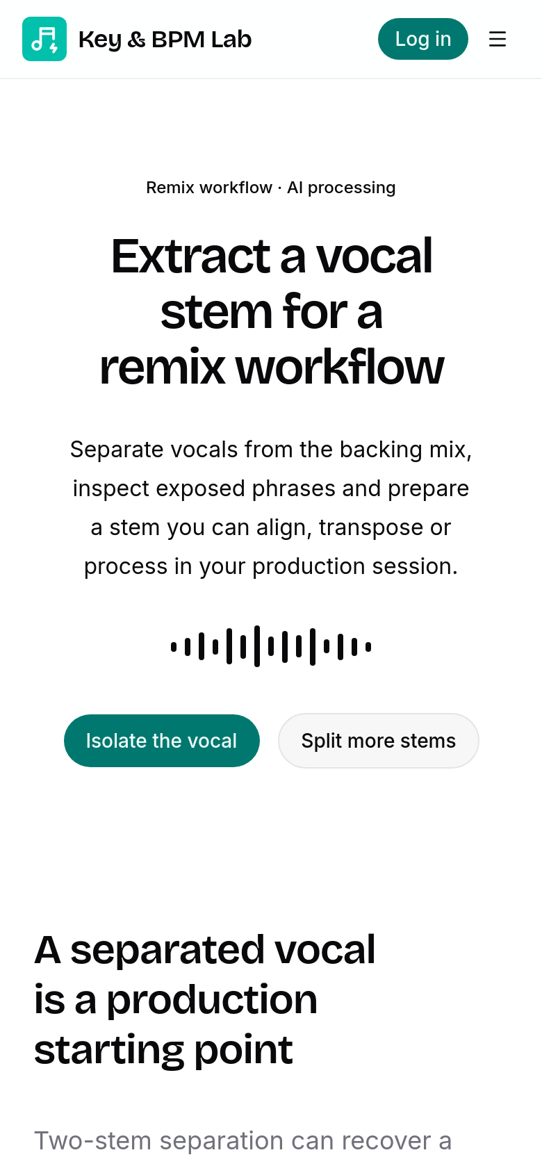 Isolate Vocals For Remixing