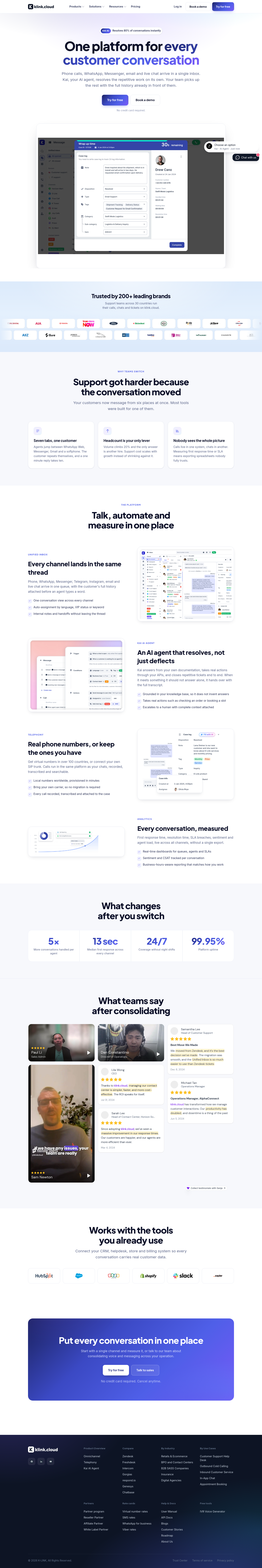 klink.cloud — Hero + Logo Wall + Logo Wall