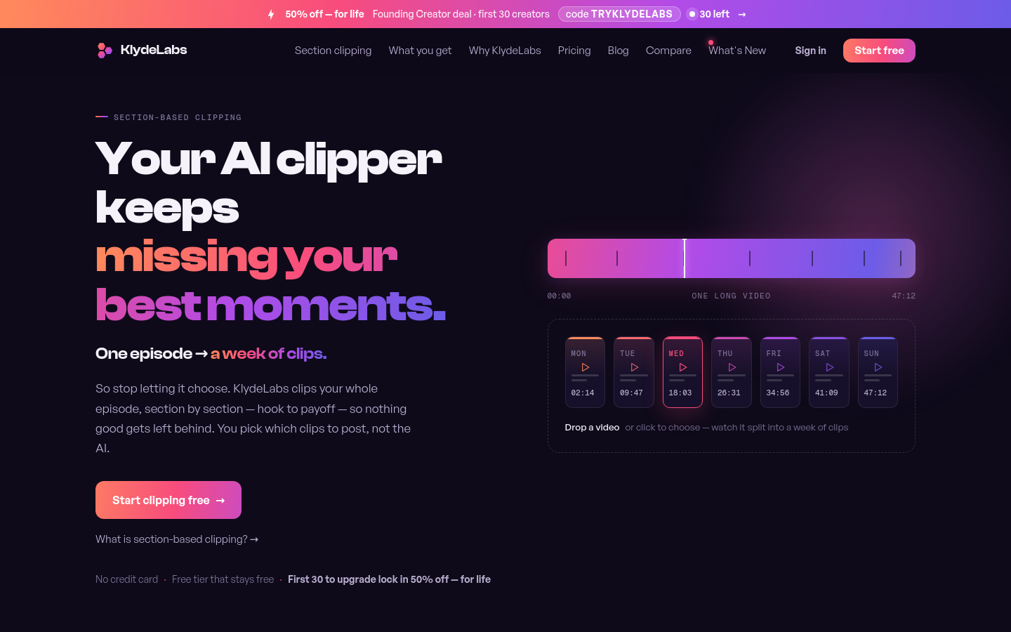 Above-the-fold capture of klydelabs.app