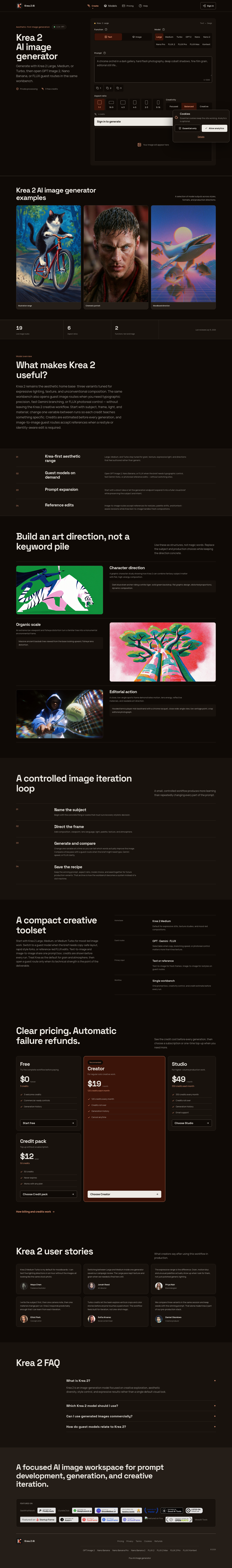 FAQ section from krea2.org
