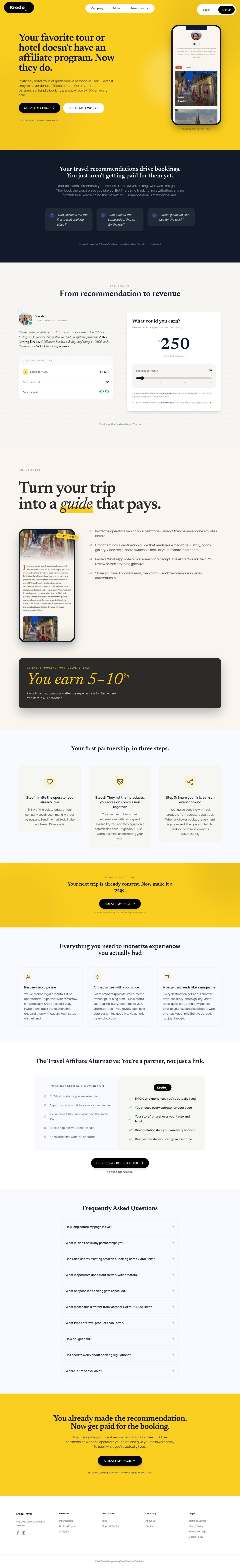 Nav section of kredo.dev