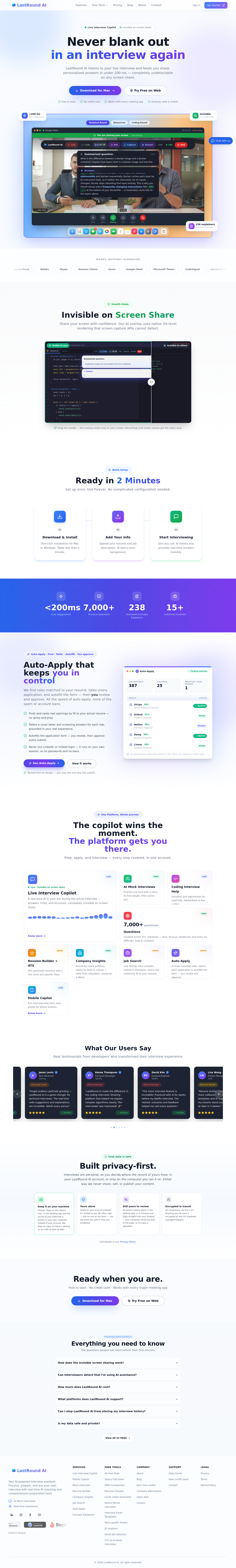 Nav section of lastroundai.com