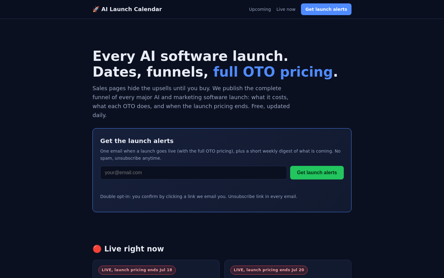 launches.otosreview.com section