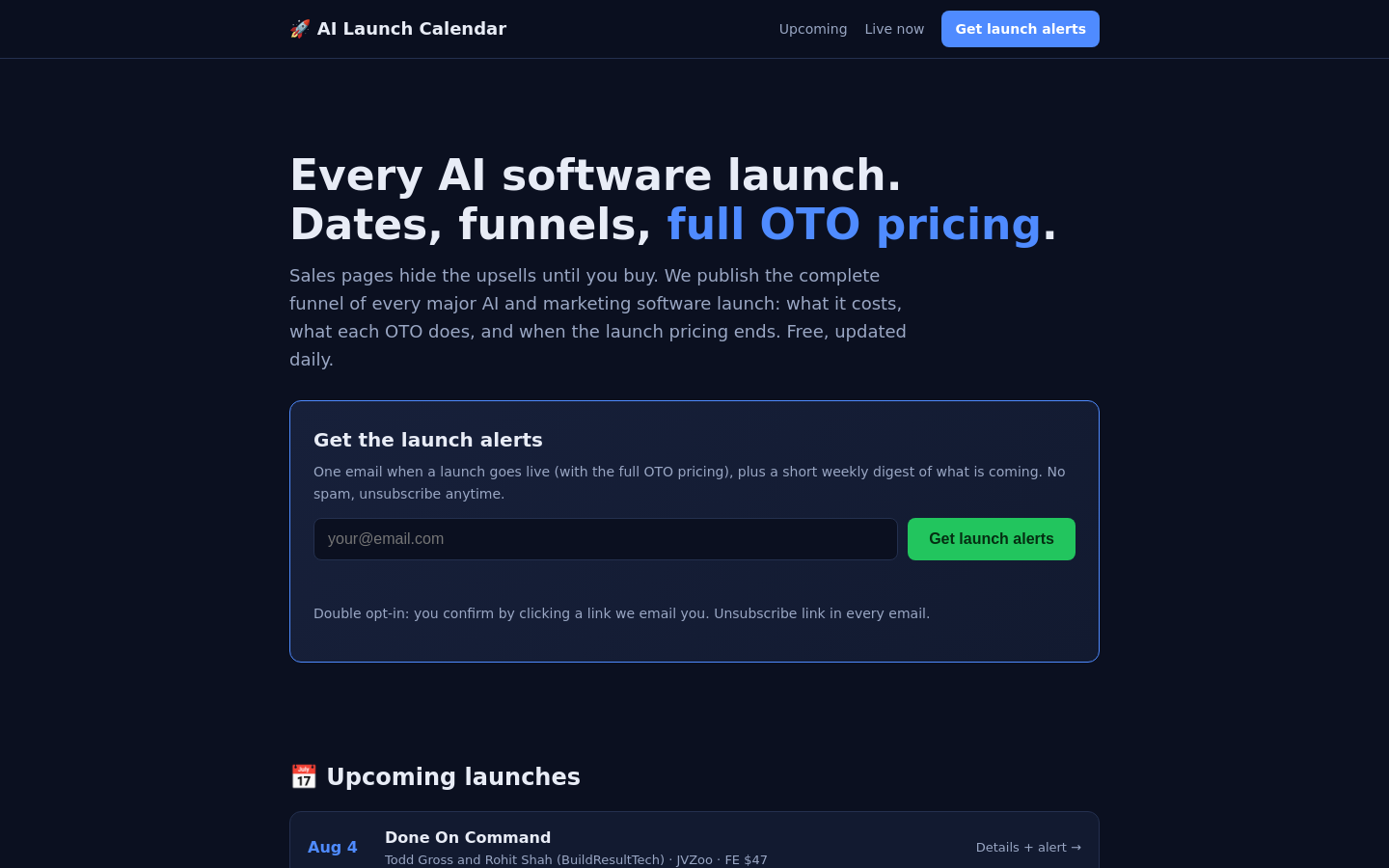 Captured Homepage / Lander