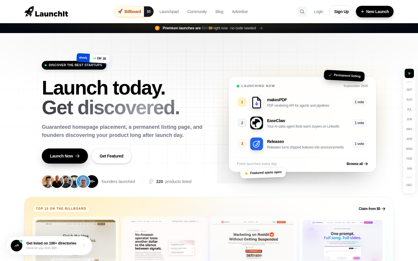 Captured Homepage / Lander