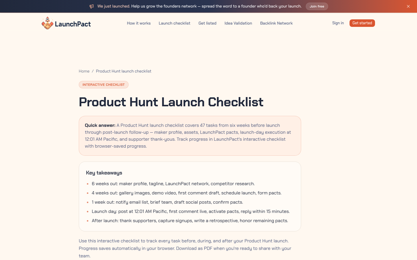 Product Hunt Launch Checklist
