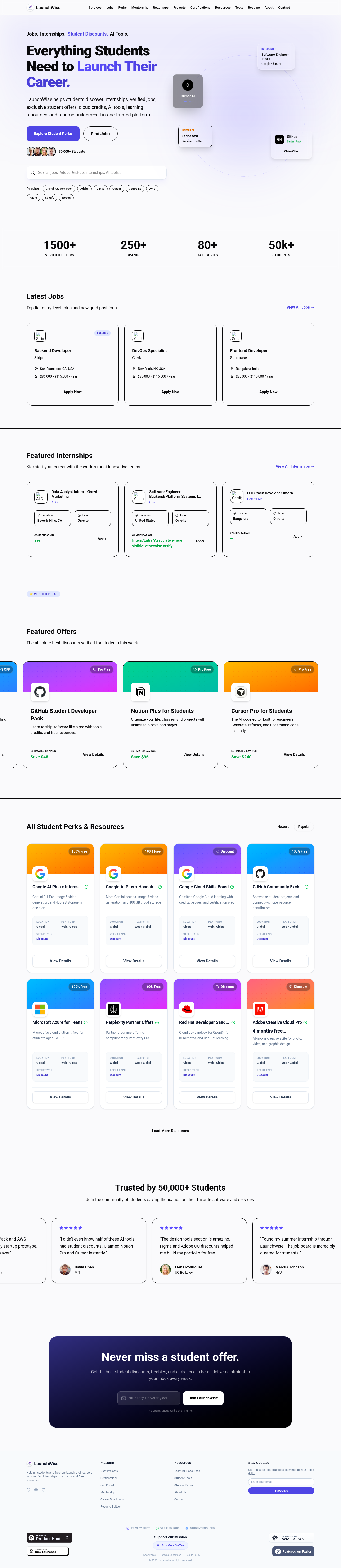Nav section of launchwise.tech