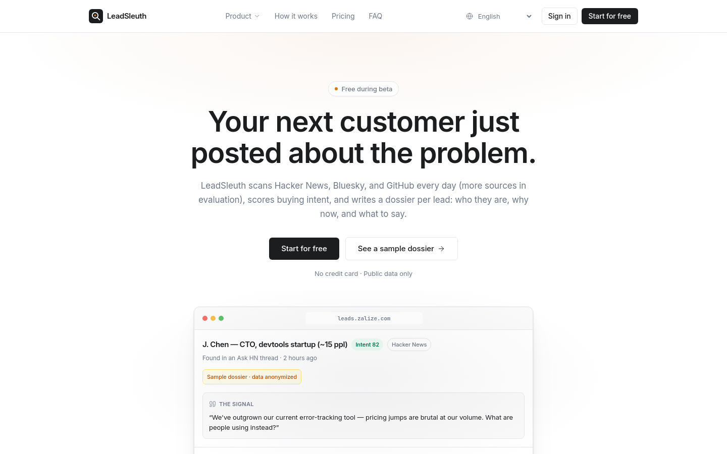 Captured Homepage / Lander