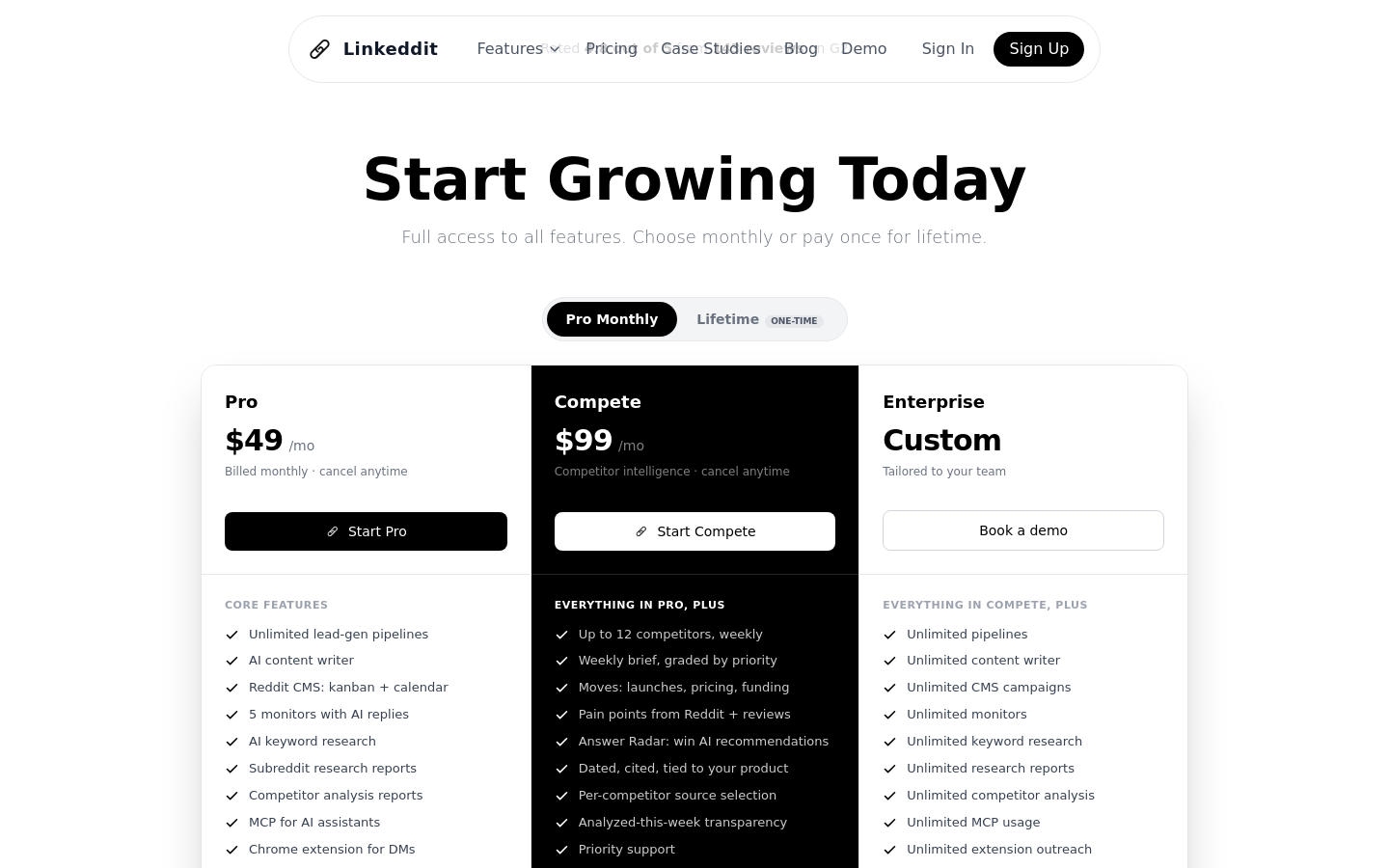 Pricing