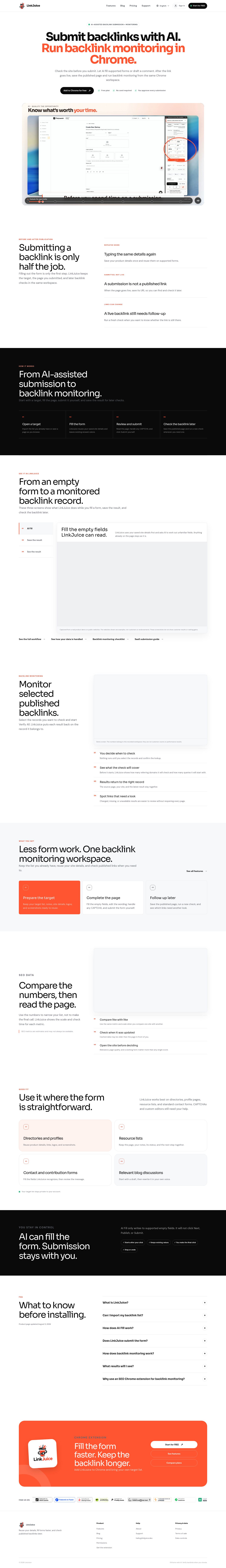 Nav section of linkjuice.dev