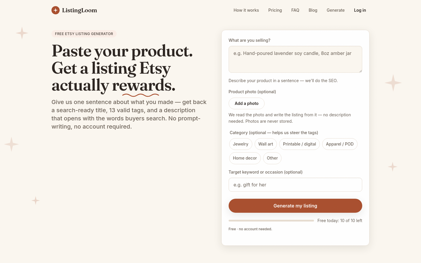 Above-the-fold capture of listingloom.app