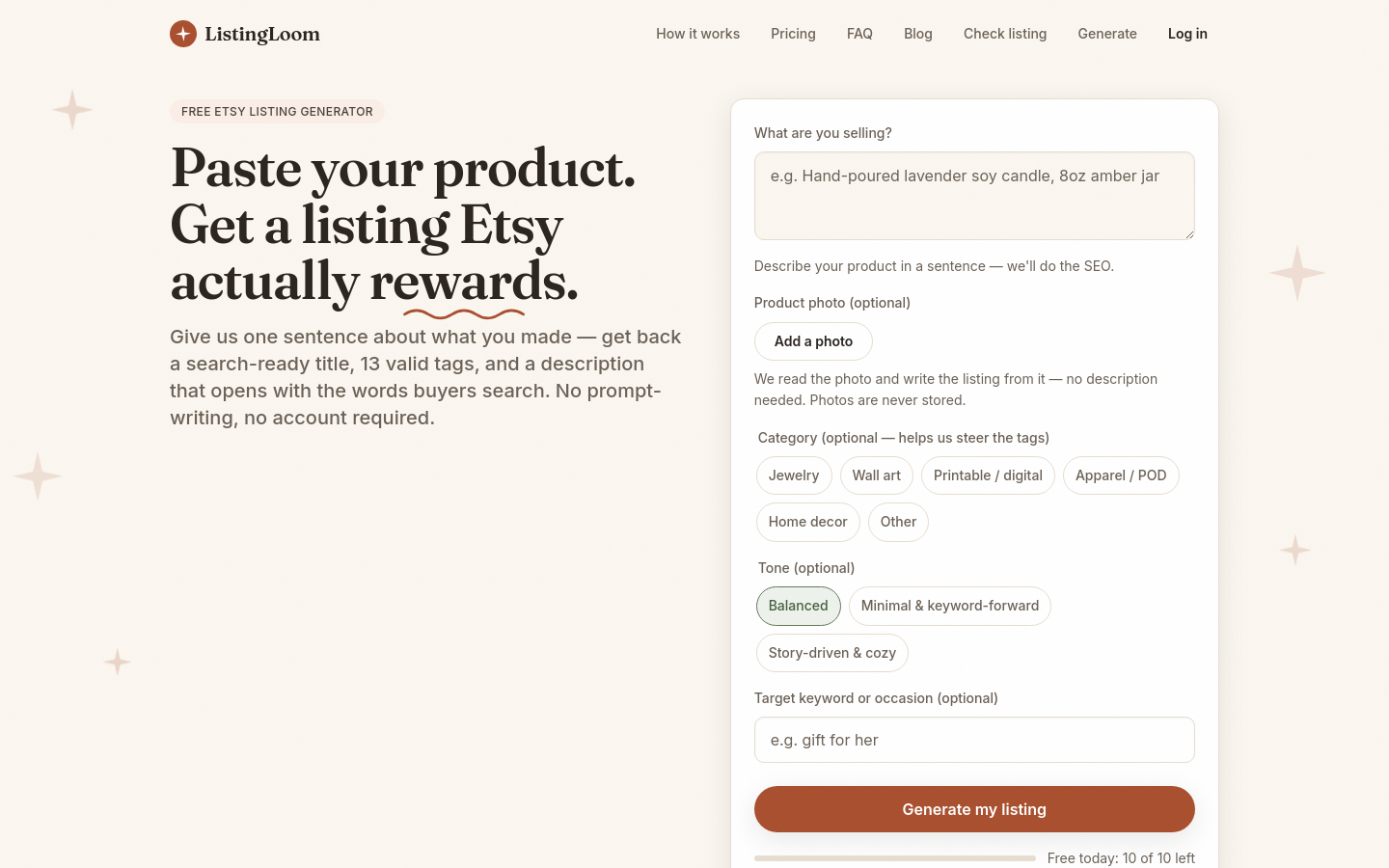 Captured Homepage / Lander