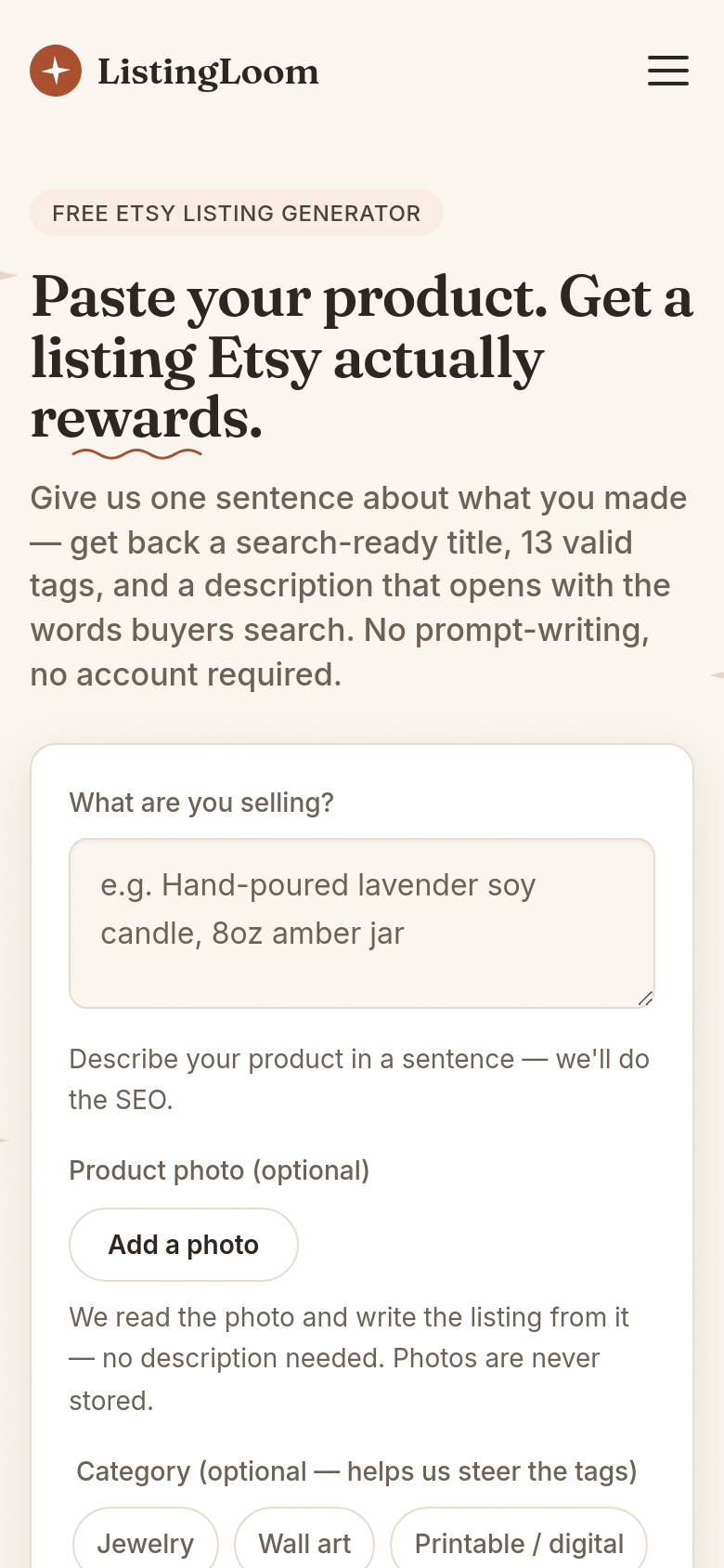 Homepage / Lander