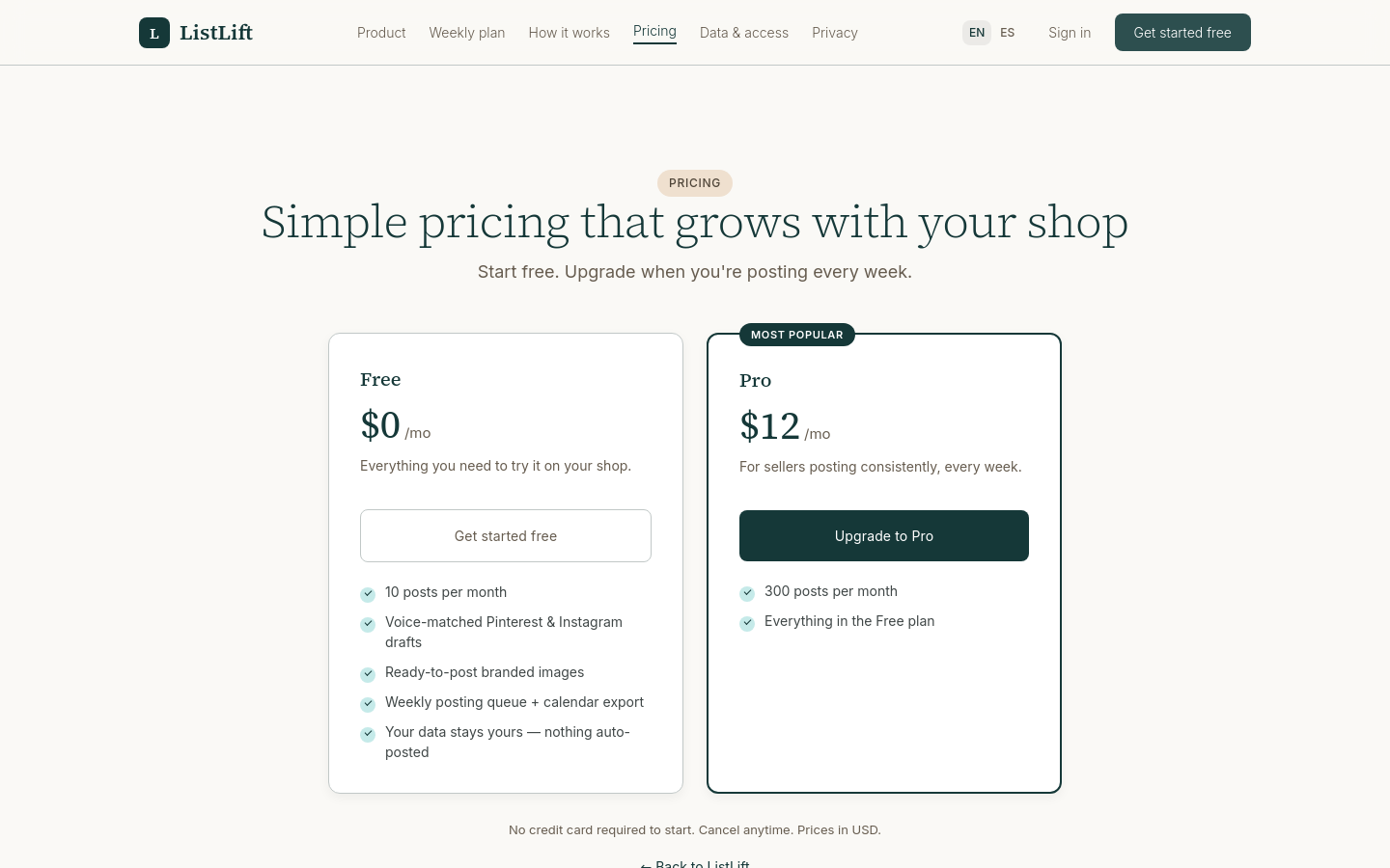 Pricing
