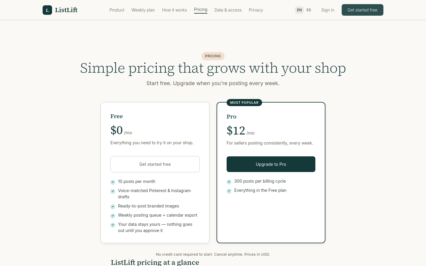 Pricing