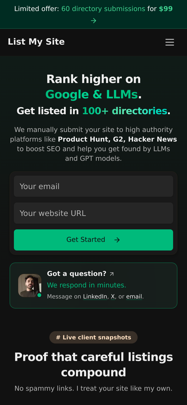 Homepage / Lander