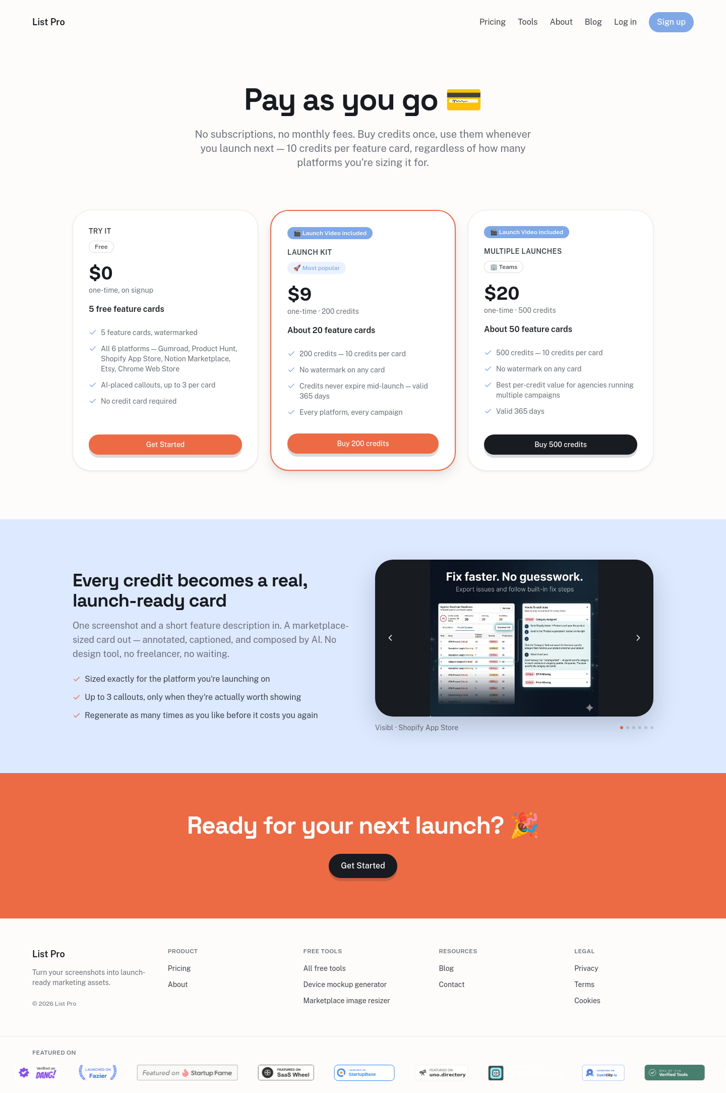 No credit card element