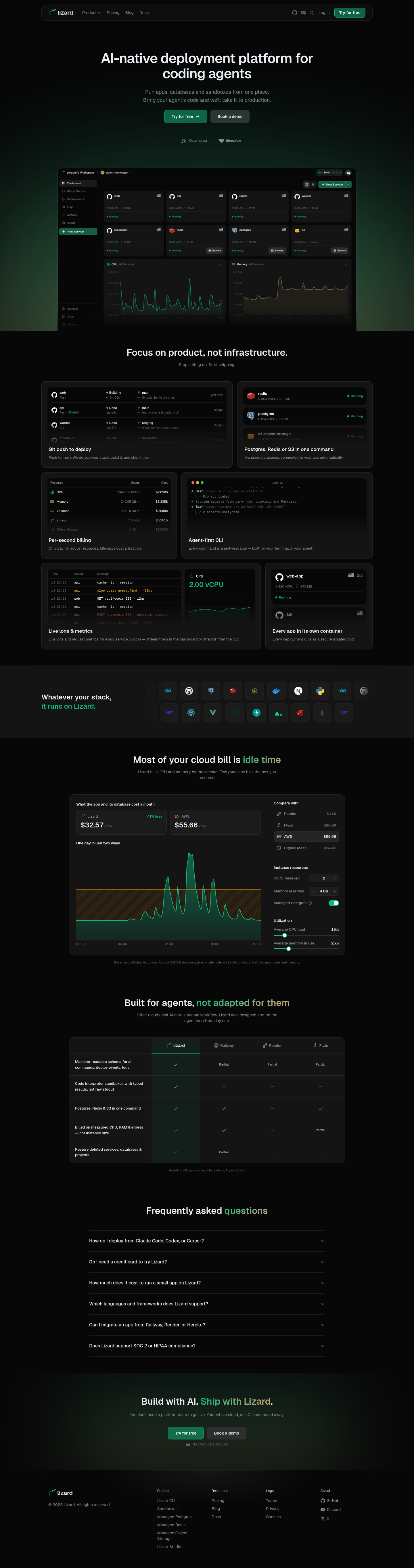 Nav section of lizard.build