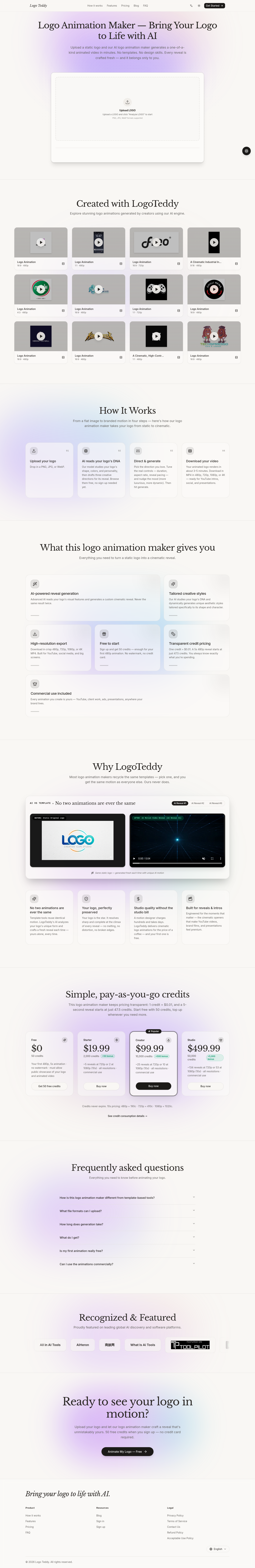 Nav section of logoteddy.com