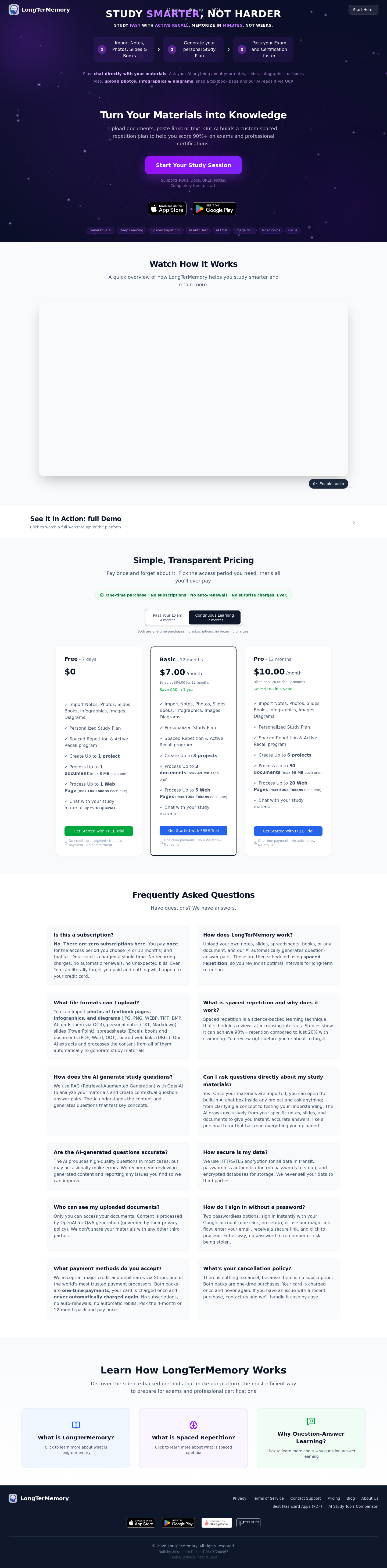 Nav section of longtermemory.com