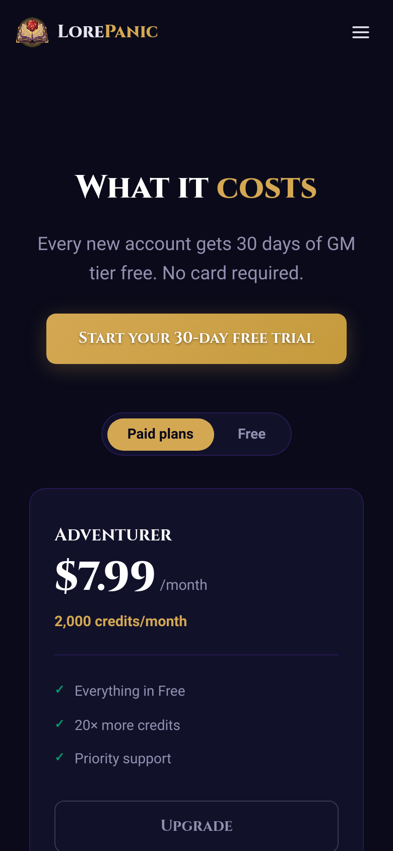 Pricing